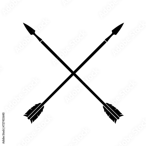 Crossed two medieval arrows, retro element, vintage