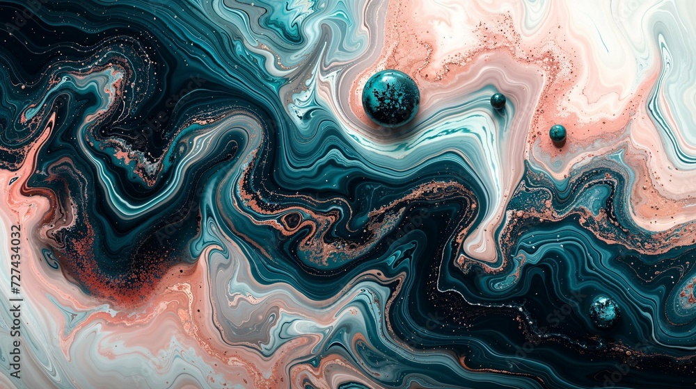 An abstract painting with pink and orange swirls An abstract painting with pink and orange swirls