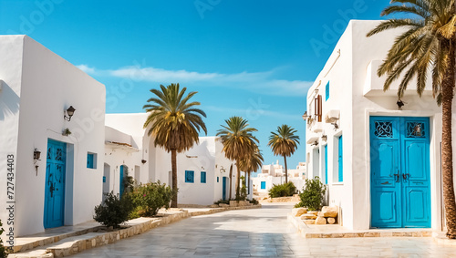 City of Sidi Bou Said in Tunisia houses