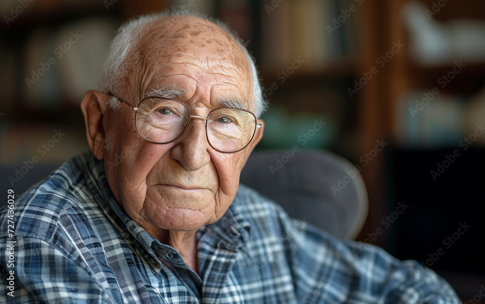 Old Man With Glasses Sitting in a Chair Old Man With Glasses Sitting in a Chair