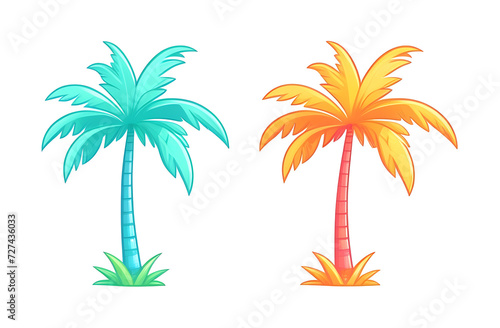 Illustration of two palm trees on a white background