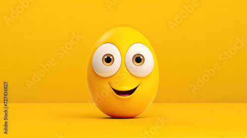 cartoon of smiling egg on cartoon background