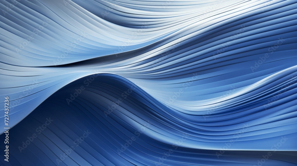 Abstract pattern and texture of curves and waves in blue