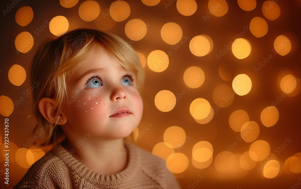 Little Girl With Blue Eyes Looking Up Little Girl With Blue Eyes Looking Up