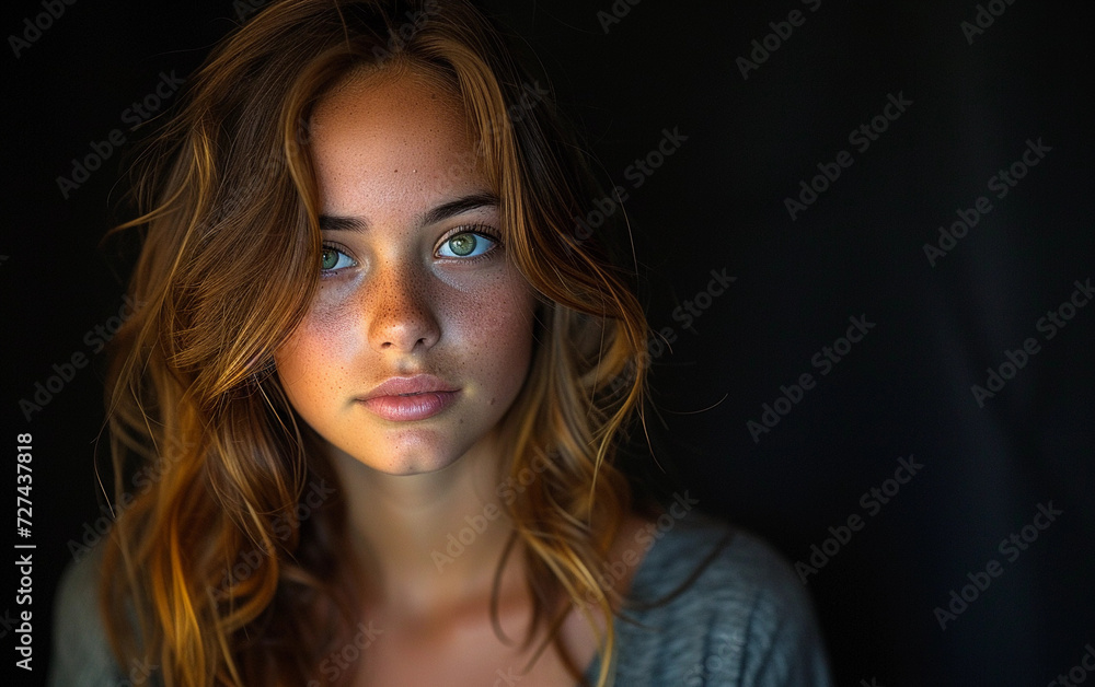 Beautiful Young Woman With Blue Eyes Posing for a Picture Beautiful Young Woman With Blue Eyes Posing for a Picture