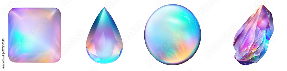 Crystal Opal clipart collection, vector, icons isolated on transparent background