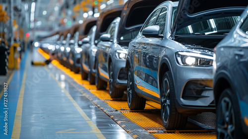 A Line of Cars on an Assembly Line