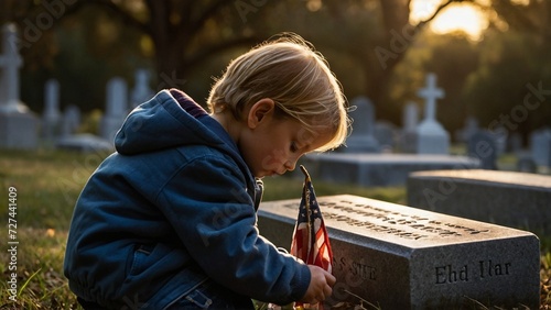 Innocent Salute: Child Honoring Memorial Day with Heartfelt Respect