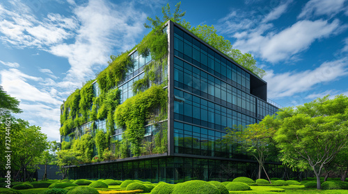 Building Covered in Lush Green Plants