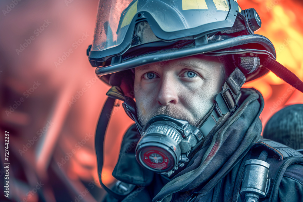 Brave firefighter during training session, emphasizing the importance of preparedness and prevention Brave firefighter during training session, emphasizing the importance of preparedness and prevention