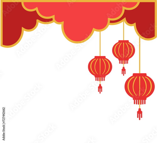 Chinese New Year Corner Border Background
