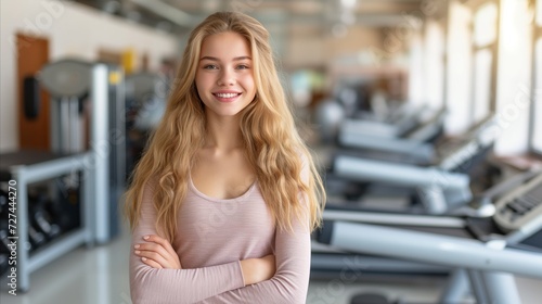 Woman Standing in Gym With Arms Crossed