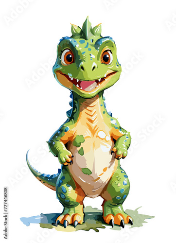 Children Dinosaur Watercolor Illustration