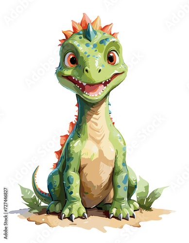 Children Dinosaur Watercolor Illustration