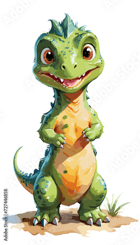 Children Dinosaur Watercolor Illustration