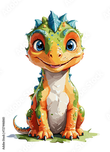 Children Dinosaur Watercolor Illustration