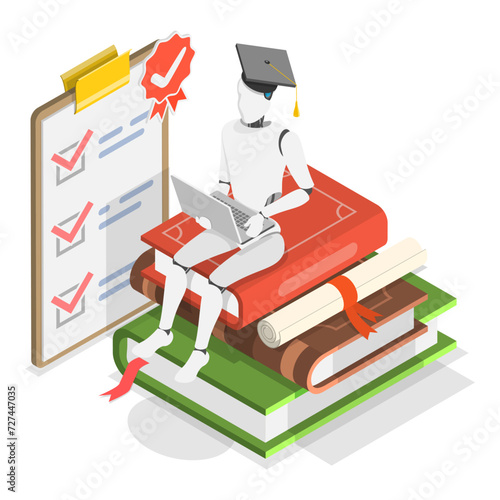 3D Isometric Flat Vector Illustration of GPT Chat, Virtual Dialog with ai Assistant. Item 1