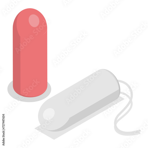 3D Isometric Flat Vector Illustration of Menstruation, Feminine Hygiene Products. Item 1