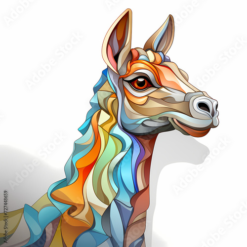 Cute lama hand drawn multic...