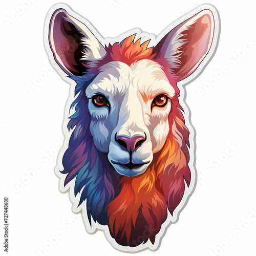 Cute lama hand drawn multic...