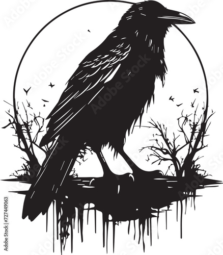 Blackbird Circle Vector Illustration