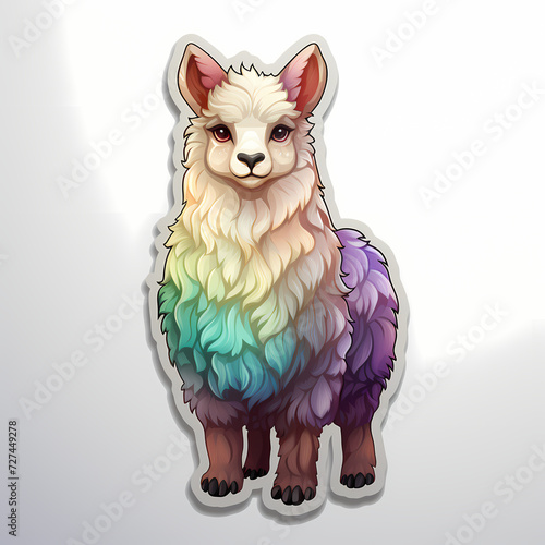 Cute lama hand drawn multic...