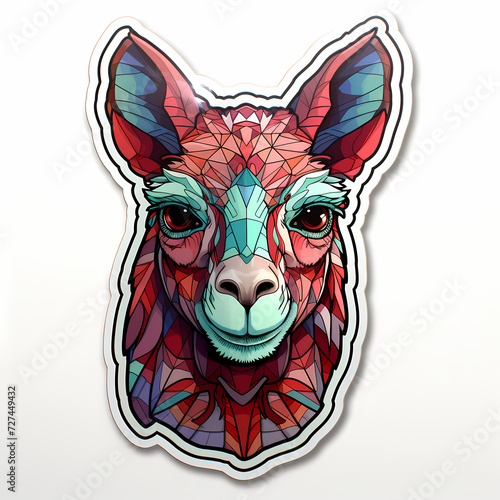 Cute lama hand drawn multic...