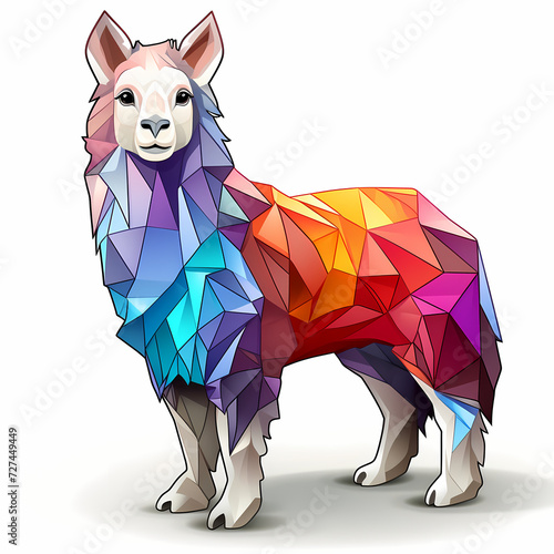 Cute lama hand drawn multic...
