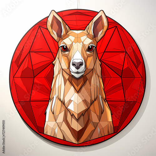 Cute lama hand drawn multic...