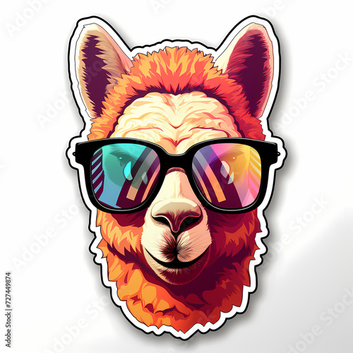 Cute lama hand drawn multic...