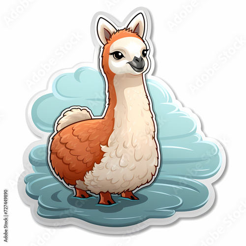 Cute lama hand drawn multic...
