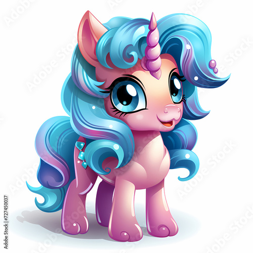 Unicorn in fairytale - Colo...