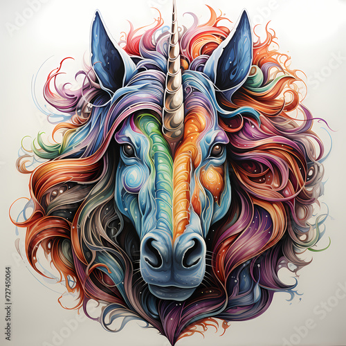 Unicorn in fairytale - Colo...