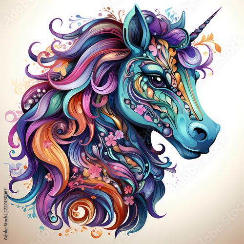 Unicorn in fairytale - Colo...