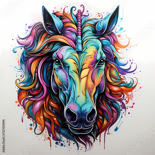 Unicorn in fairytale - Colo...
