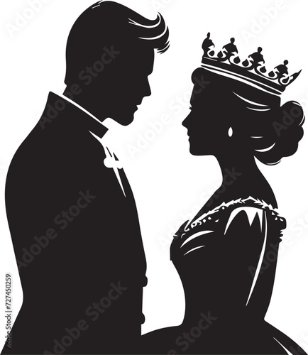 Royal Prince and Princess Vector Illustration