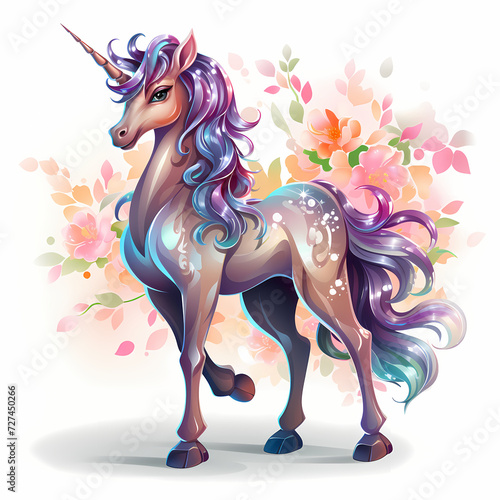 Unicorn in fairytale - Colo...