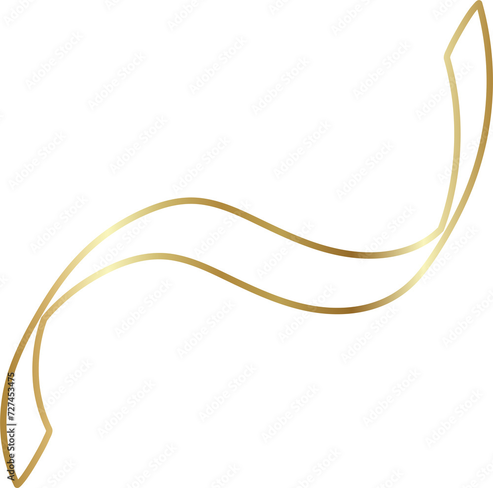 Golden ribbon line shiny gradient, party, holiday, event Golden ribbon line shiny gradient, party, holiday, event