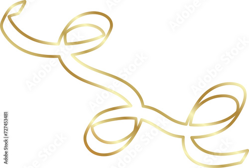 Golden ribbon line shiny gradient, party, holiday, event © bebuntoon