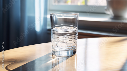 a glass of distilled water