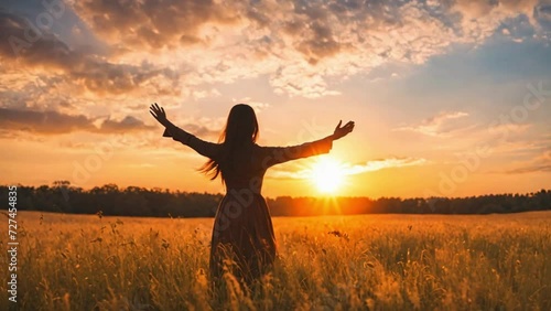 silhouette of a person in the sunset