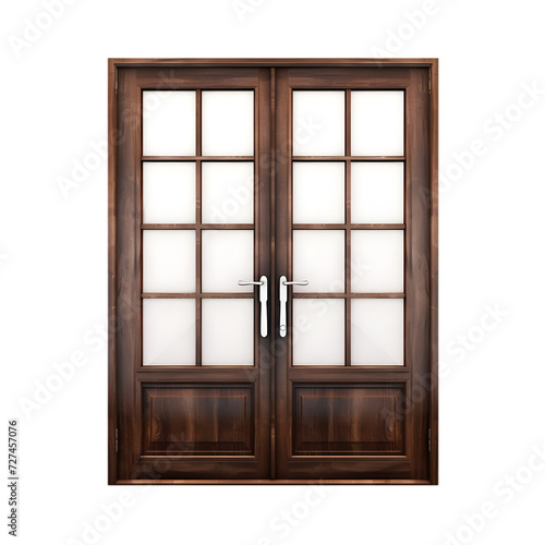 panoramic wooden door on transparent background PNG image
