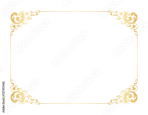 金色の装飾フレーム枠