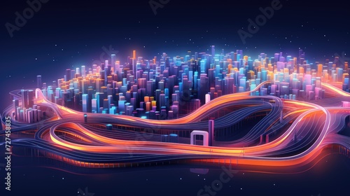 Ai powered traffic flow management solid color background