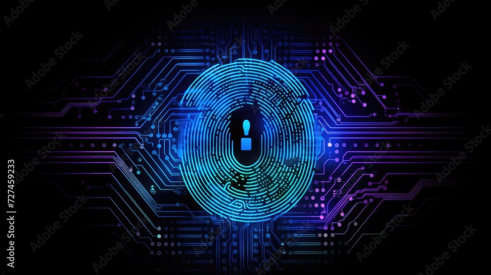 Biometric identification authentication using unique biological traits solid color background Biometric identification authentication using unique biological traits solid color background