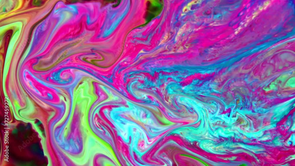 Close-up shot of multi-colored paint mixture boiling in a mixer. They form a unique abstraction that can be used in many video projects, as a background or as a compositing element. Close-up shot of multi-colored paint mixture boiling in a mixer. They form a unique abstraction that can be used in many video projects, as a background or as a compositing element.