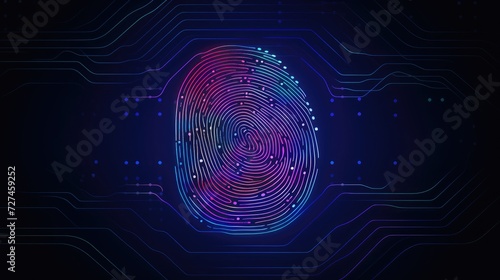 Biometrics unique biological identification methods solid color background
