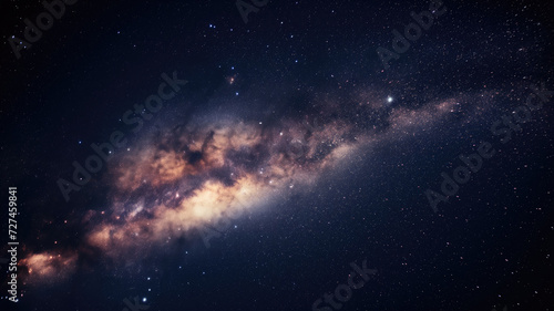 Big clear milky way in space with many stars and bright nebula galaxy. Universe science astronomy space background wallpaper