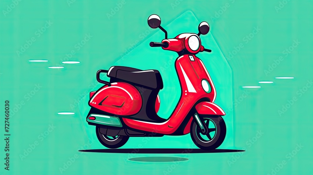 Electric scooter sharing programs solid color background