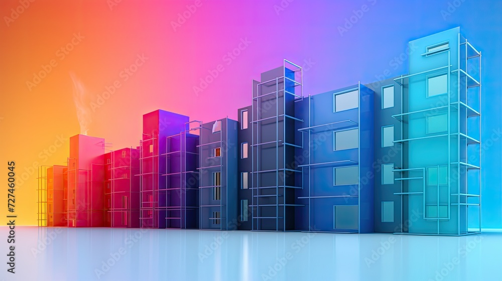Energy efficient building management systems solid color background